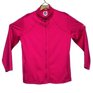 Footjoy FJ Womens Pink Athletic Full Zip Nylon Spandex Jacket Size Small S
